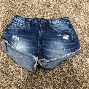 Free People distressed jean shorts
